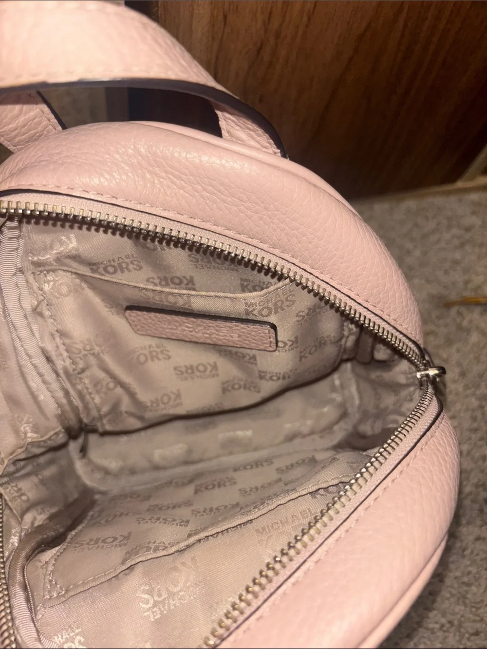 Michael Kors Blush Pink Mini Studded Leather Backpack
